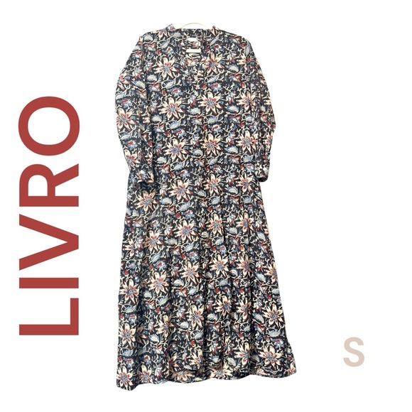 livro Dresses & Skirts - LIVRO WOMENS DRESS SMALL FLORAL LING MAXI FALL DARK ROMANTIC BOHO HIPPIE COWGIRL